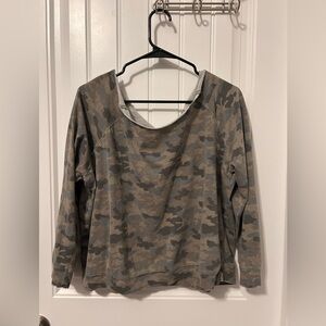 Free People Camouflage Sweatshirt